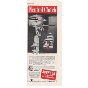 Johnson Motors Sea Horse Boat Outboard Motor Advertisement Vintage 1950 Boating